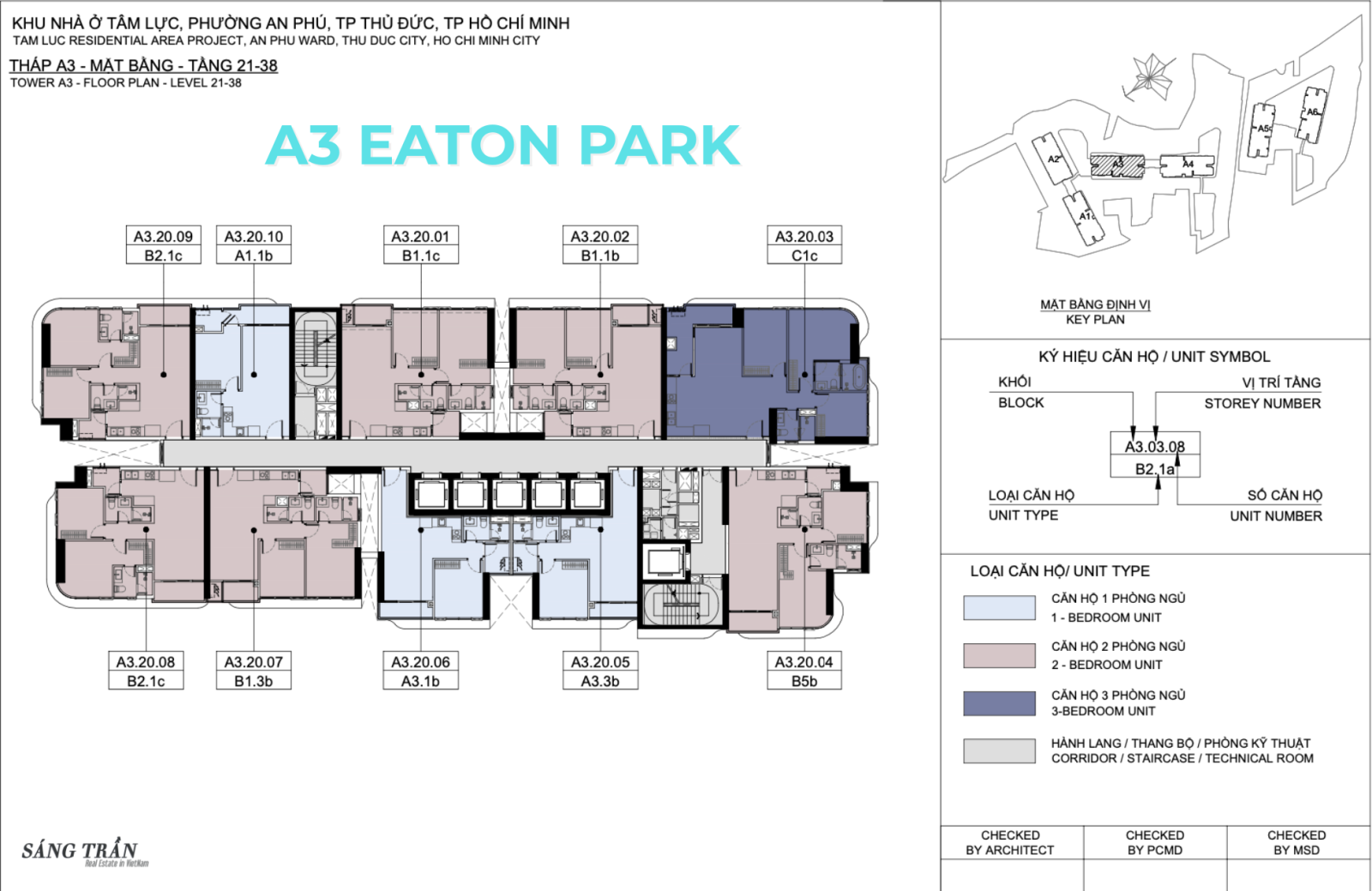 Mặt bằng tháp A3 Cove Eaton Park