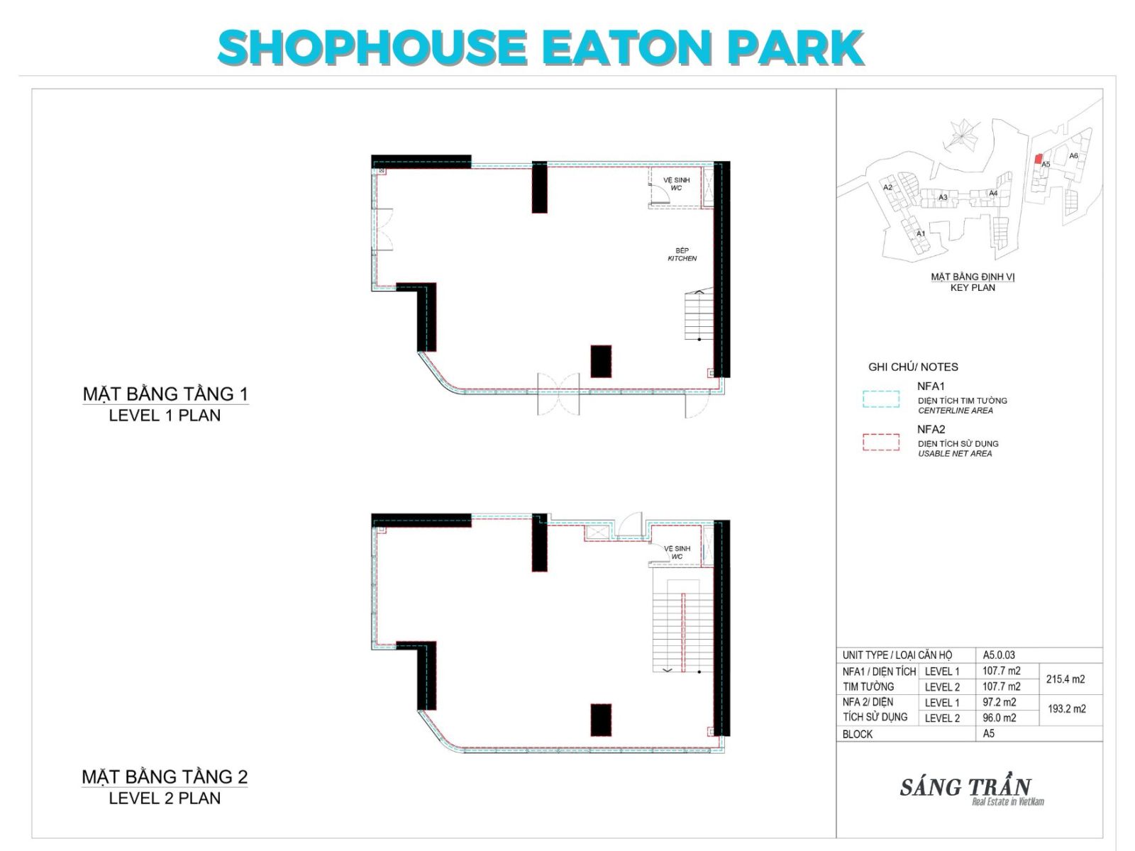Mặt bằng chi tiết tầng điển hình tháp A5 Grove Eaton Park
